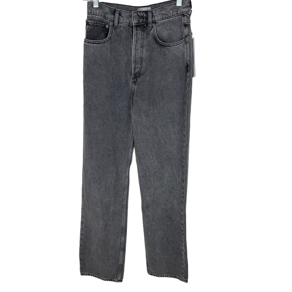 New! Women's Boyish Gray Jeans Sz 26 High Rise Button Fly Relaxed Straight Leg